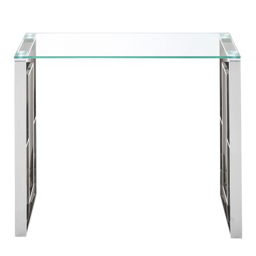 Sasol Contemporary Stainless Steel, Stainless Steel Glass Console Table